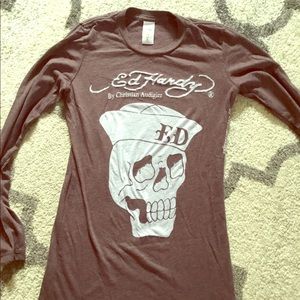 Long Sleeve Ed Hardy  Skull Shirt